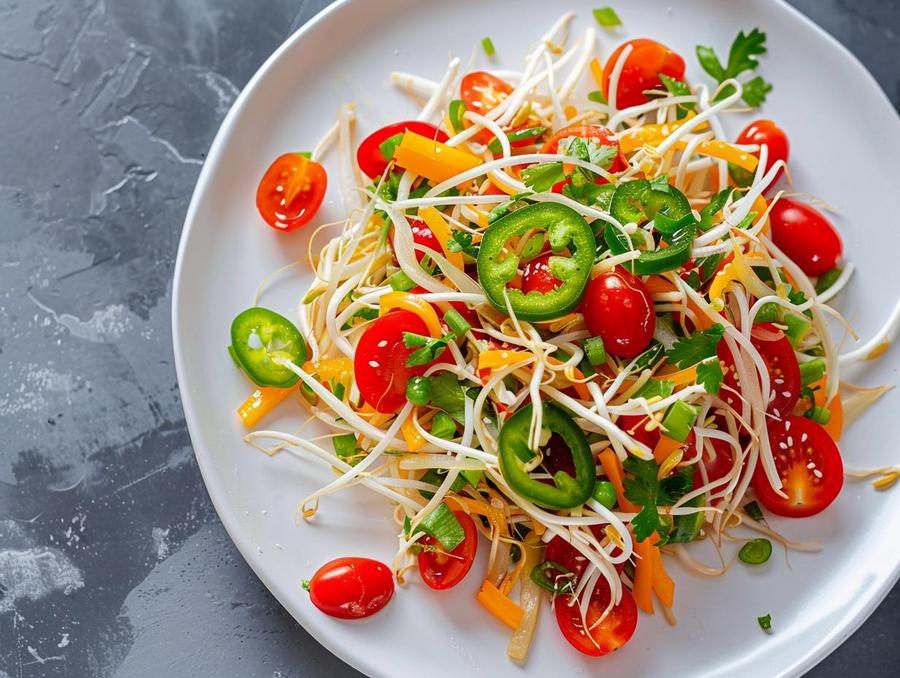 Image showing a delicious and nutritious spicy bean sprouts salad.
