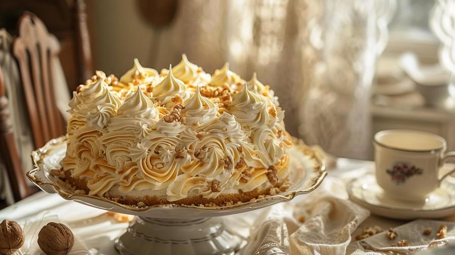 Read more about the article Yellow Meringue Walnut Sheet Cake: Your Homemade Guide